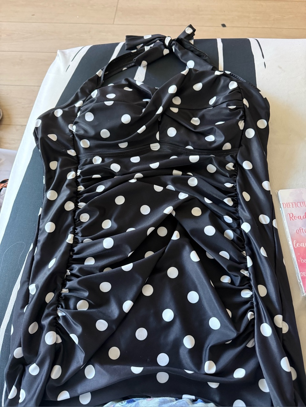 Black & White Polka Dot Halter bathing suit